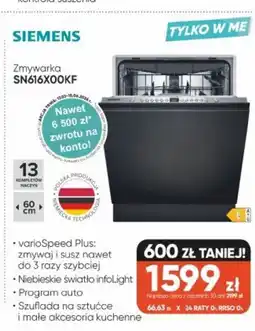 Max Elektro Siemens Zmywarka SN616 x 00KF oferta