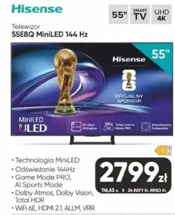 Max Elektro Hisense Telewizor 55E8Q MiniLED 144 Hz oferta