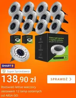 Allegro Solarne dyski ogrodowe z czujnikiem zmierzchu ARSA GO 12-pak oferta