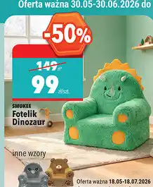 Biedronka Fotelik Dinozaur Smukee oferta