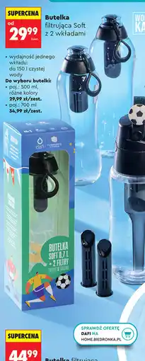 Biedronka Butelka filtrująca Soft z 2 wkładami Dafi oferta