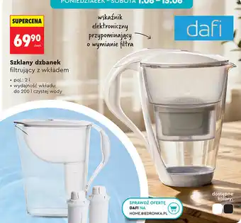 Szklany dzbanek filtrujący z wkładem Dafi