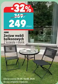 Biedronka Jumi Zestaw mebli balkonowych 2 krzesła i stolik oferta