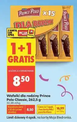 Biedronka Wafelki dla rodziny Prince Polo Classic 262,5 g oferta