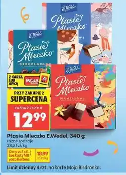 Biedronka PTASIE MLECZKO E.WEDEL, 340 G oferta