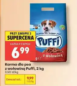 Biedronka Karma dla psa z wołowiną Puffi, 2 kg oferta