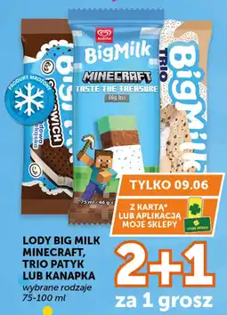 Groszek Lody big milk minecraft, trio patyk lub kanapka oferta