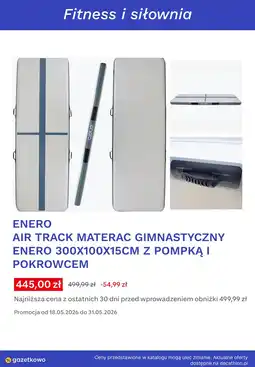 Decathlon ENERO AIR TRACK MATERAC GIMNASTYCZNY ENERO 300X100X15CM Z POMPKĄ I POKROWCEM oferta