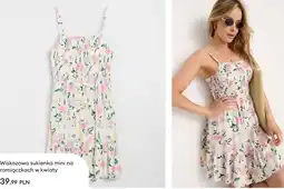 Sinsay Wiskozowa sukienka mini na ramiączkach w kwiaty oferta