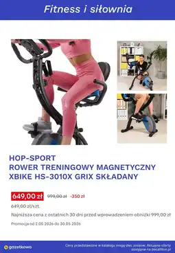 Decathlon HOP-SPORT ROWER TRENINGOWY MAGNETYCZNY XBIKE HS-3010X GRIX SKŁADANY oferta