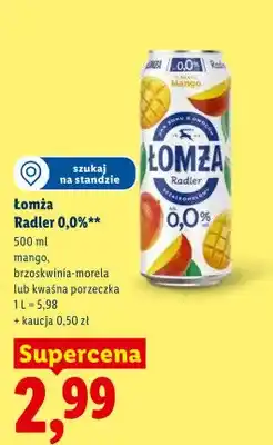 Lidl Piwo bezalkoholowe Łomża Radler 0,0% brzoskwinia-morela oferta