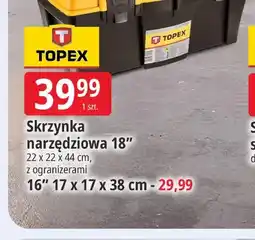 E.Leclerc Skrzynka narzędziowa TOPEX 18 22x22x44cm z ogranizerami oferta