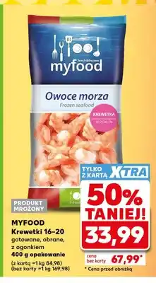 Kaufland Krewetki 16-20 gotowane obrane z ogonkiem Myfood oferta