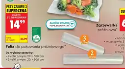 Biedronka Folia do pakowania próżniowego 2-pak 28x300cm oferta