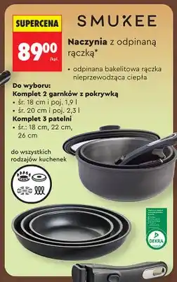 Biedronka Komplet 2 garnków z pokrywką SMUKEE 1,9l i 2,3l oferta