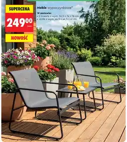 Biedronka Meble wypoczynkowe w zestawie 2 krzesła o wym. 56,5x74x76cm stolik o wym. 44,5x44,5x41cm oferta