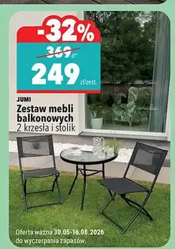 Biedronka Zestaw mebli balkonowych JUMI 2 krzesła i stolik oferta