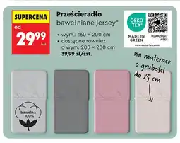 Biedronka Prześcieradło bawełniane jersey SMUKEE 160x200cm oferta