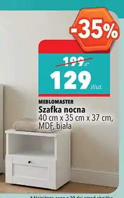 Biedronka Szafka nocna MEBLOMASTER 40cm x 35cm x 37cm MDF biała oferta