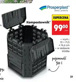 Biedronka Kompostownik Prosperplast 310l 72x71,5x76,6cm z kłódką oferta