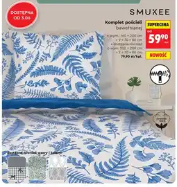 Biedronka Komplet pościeli bawełnianej SMUKEE wym.: 220x200cm + 2x70x80cm oferta