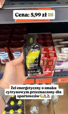 Biedronka Żel energetyczny o smaku cytrynowym przeznaczony dla sportowców Run&Bike Energy Gel Activlab oferta