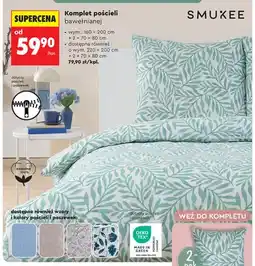 Biedronka Komplet pościeli bawełnianej SMUKEE 160x200cm + 2x70x80cm oferta