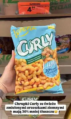 Biedronka Chrupki Curly Light Peanut Classic Lorenz oferta