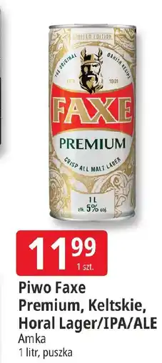 E.Leclerc Amka Piwo Faxe Premium, Keltskie, Horal Lager/IPA/ALE oferta