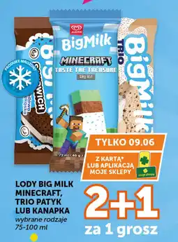 Groszek Algida Big Milk Lody Minecraft, Trio patyk lub Kanapka oferta