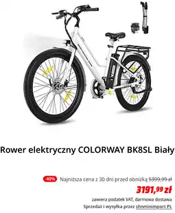 Media Markt Rower elektryczny COLORWAY BK8SL Biały oferta