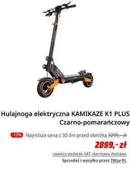 Media Markt Hulajnoga elektryczna KAMIKAZE K1 PLUS Czarno-pomarańczowy oferta