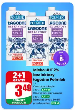 Dino Mleko UHT 2% bez laktozy łagodne Polmlek oferta