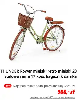 Media Markt THUNDER Rower miejski retro miejski 28 stalowa rama 17 kosz bagażnik damka oferta