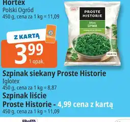 E.Leclerc Szpinak siekany / Szpinak liście Proste Historie oferta