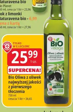 E.Leclerc Bio Village Bio Oliwa z oliwek najwyższej jakości z pierwszego tłoczenia oferta