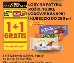 Biedronka Milka Kaktus Marletto Lody na patyku, rożki, tubki, lodowe kanapki i kubeczki oferta