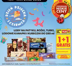 Biedronka Lody na patyku, rożki, tubki, lodowe kanapki i kubeczki oferta