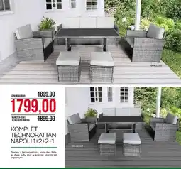 Abra Komplet technorattan Napoli 1+2+2+1 szary oferta