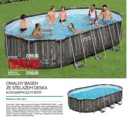 Abra Owalny basen ze stelażem deska Bestway 6,10x3,66x1,22m 5611R oferta