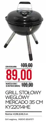 Abra Grill stołowy węglowy Mercado 35cm KY22014HE 41/38,3/46,3cm oferta