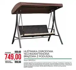 Abra Huśtawka ogrodowa technorattanowa brązowa z poduszką 193/117/173cm oferta