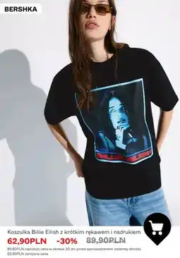 Bershka Koszulka Billie Eilish z krótkim rękawem i nadrukiem BERSHKA oferta
