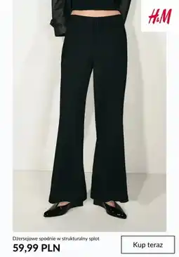 H&M Dżersejowe spodnie w strukturalny splot H&M oferta