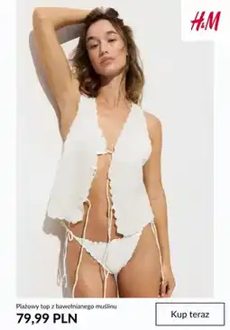 H&M Plażowy top z bawełnianego muślinu H&M oferta