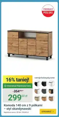 ERLI Komoda 140 cm z 9 półkami – styl skandynawski oferta