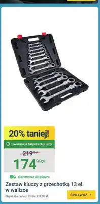 ERLI Zestaw kluczy z grzechotką 13 el. W walizce oferta