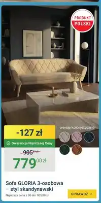 ERLI Sofa gloria 3-osobowa – styl skandynawski oferta