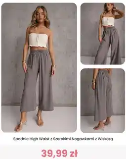Renee Spodnie High Waist z Szerokimi Nogawkami z Wiskozą oferta