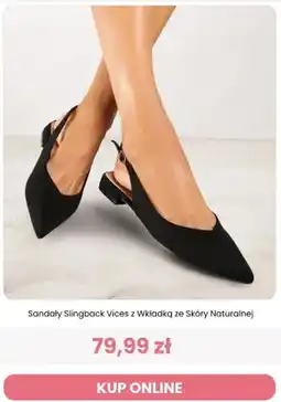 Renee Sandały Slingback Vices z Wkładką ze Skóry Naturalnej oferta
